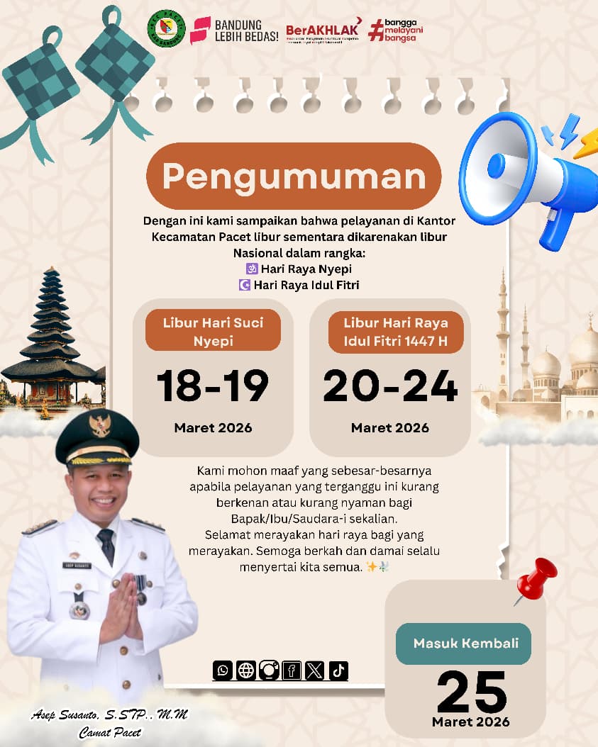 peringati-hari-raya-nyepi-dan-idul-fitri-1447-h-pelayanan-kantor-kecamatan-pacet-libur-sementara